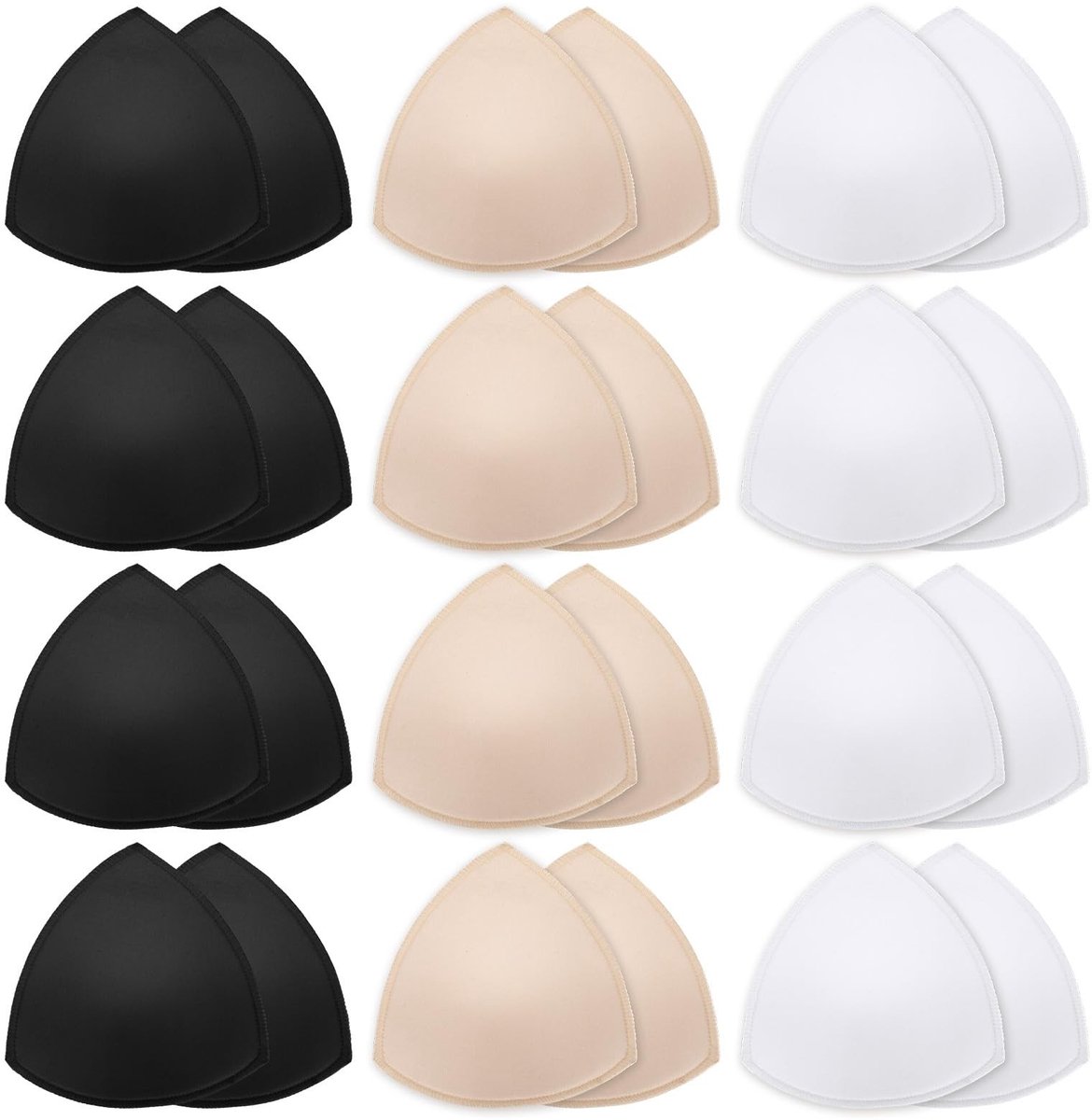 Dailygoods- BH Inserts 12 Paar - Herbruikbare Push-Up Pads - Lichtgewicht Sport BH Pads - Verwijderbare Cups - Zachte en Comfortabele Inzetstukken - 13 cm x 12,5 cm