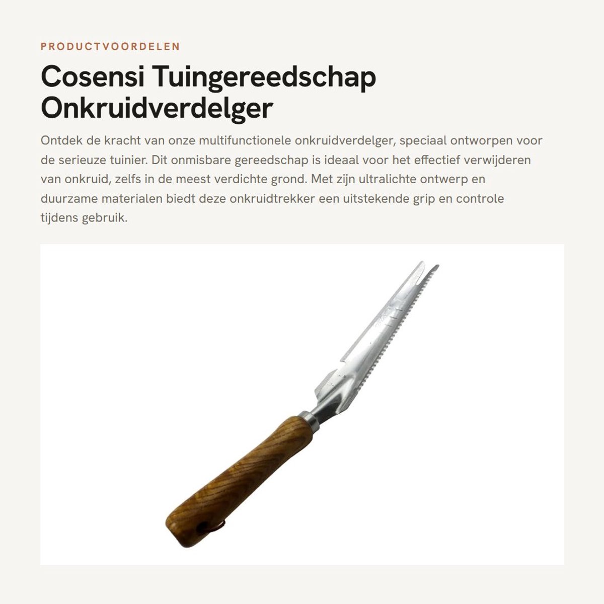 Dailygoods- Onkruidverdelger Ultralicht - Onkruidtrekker - Tuingereedschap - Roestvrij staal - Houten handvat - Versterkt aluminium blad