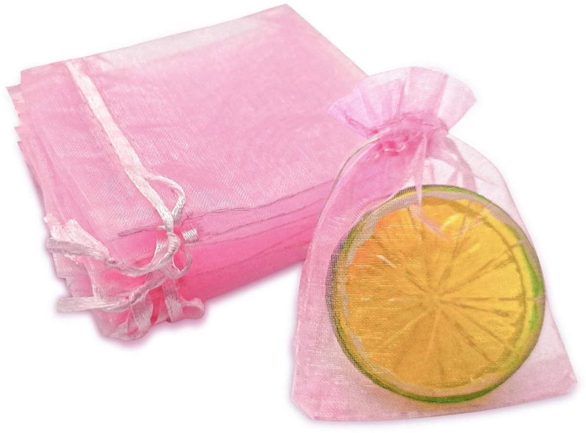 Dailygoods- Organza Zakjes 10 Stuks - Transparant - 7 x 9 cm - Trekkoord - Kleine Netzakjes - Voor Huwelijksgeschenken/Cadeaus - Cadeauzakjes