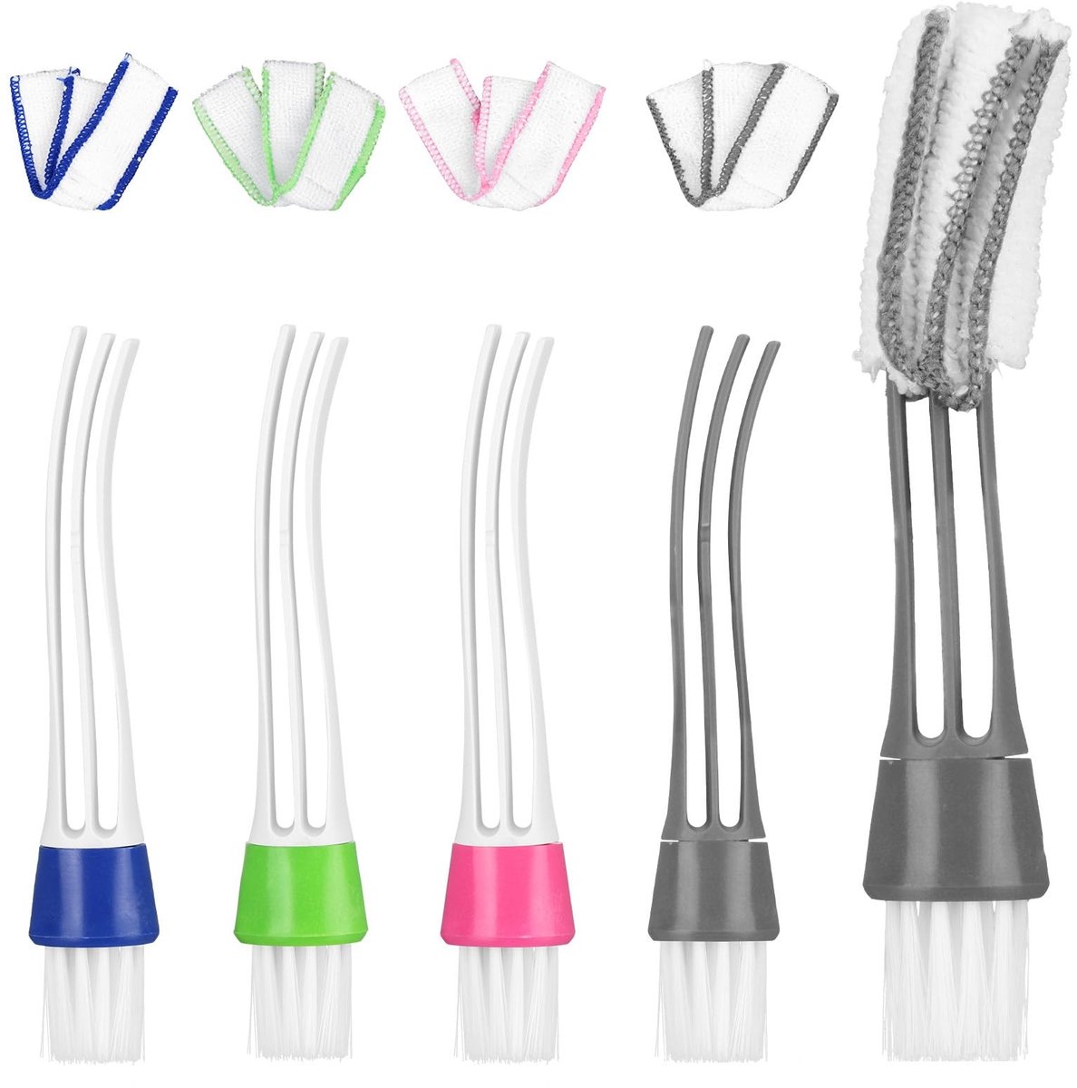 Dailygoods- Jaloezieënreiniger Dubbelzijdig - 4 Stuks - Microvezel Doekhoezen - Stofborstel - Handmatig Ontwerp - Grondige Reiniging