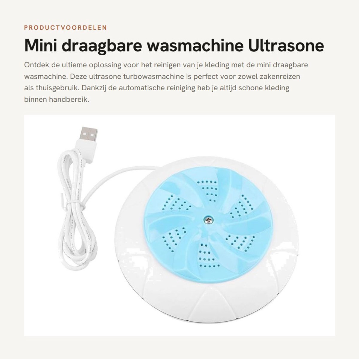 Dailygoods - Mini draagbare wasmachine - Ultrasone turbowasmachine - Automatische reiniging - Blauw - Reiswasserette - Huishouden - Geschikt voor zake...