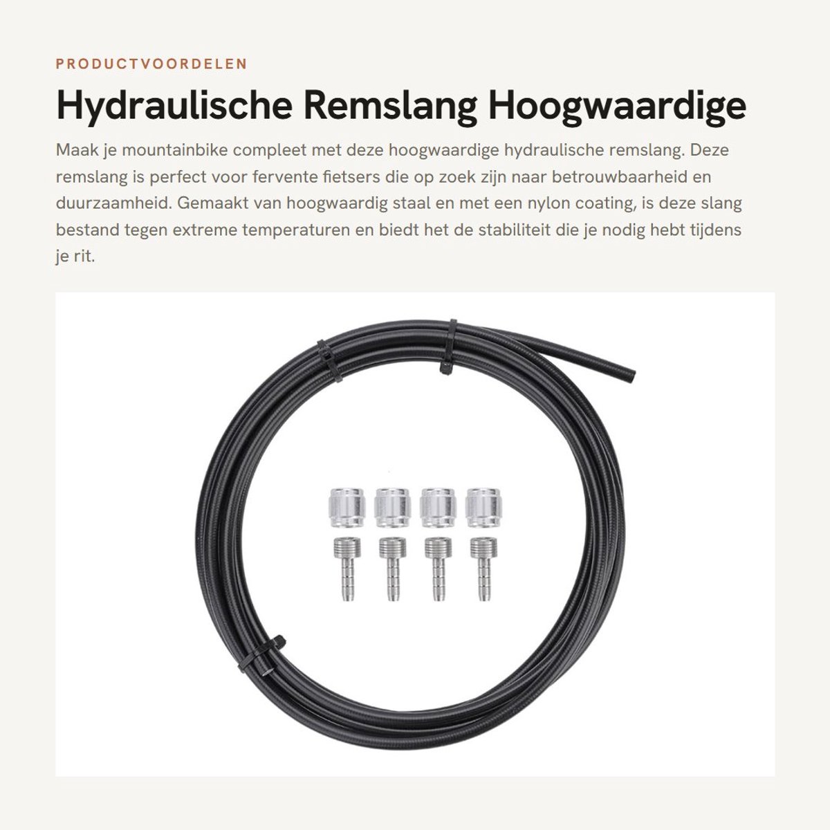 Dailygoods- Remslang Hoogwaardige Kwaliteit - Remleiding Felsset - Remleiding Sleutel - Duurzaam Materiaal - Eenvoudige Installatie - Geschikt voor Mountainbike
