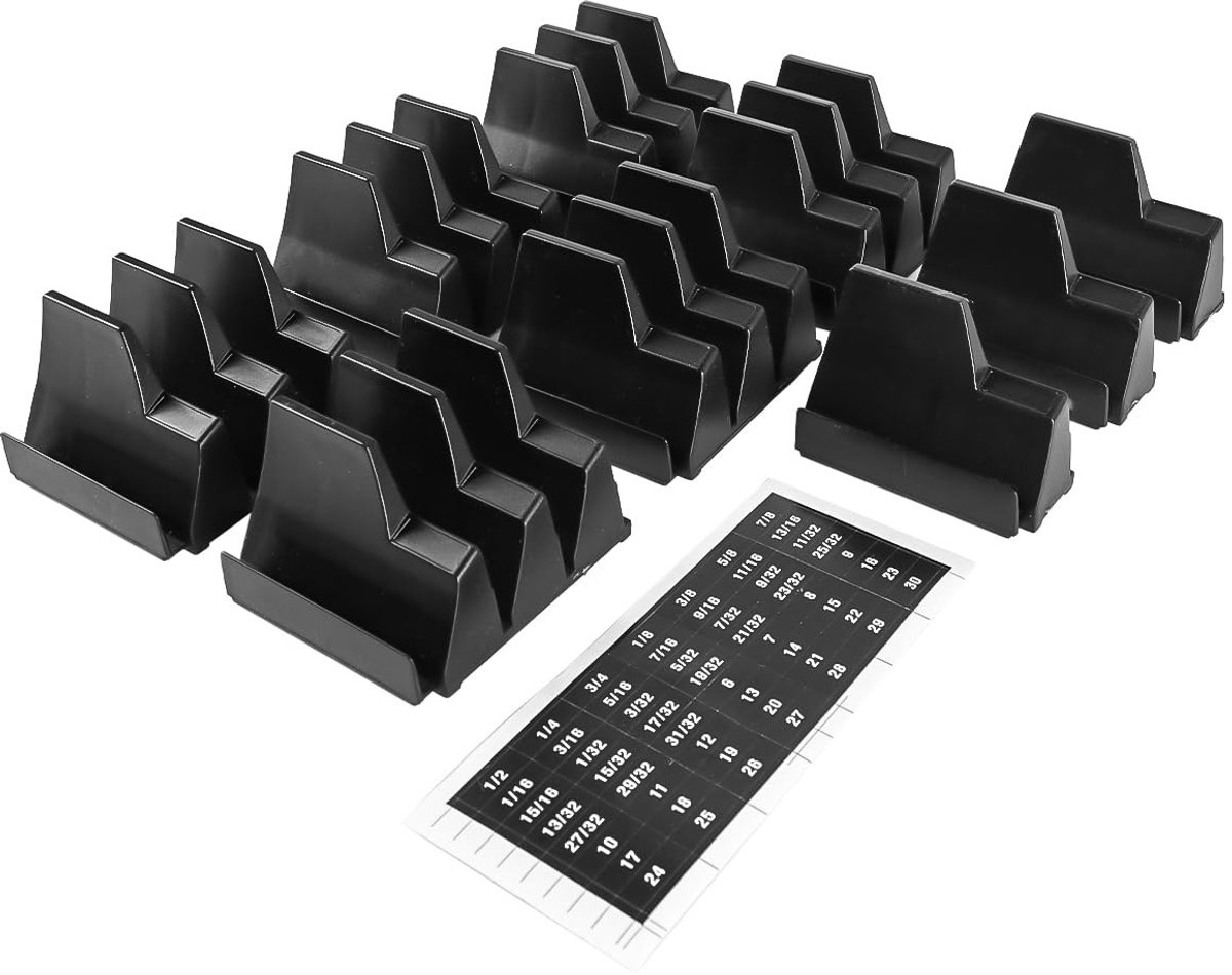 Dailygoods- Sleutelorganizer Modulaire opslag - Sleutelrek voor 20 sleutels - Gereedschapskist - Verstelbare lengte - Kunststof - Zwart