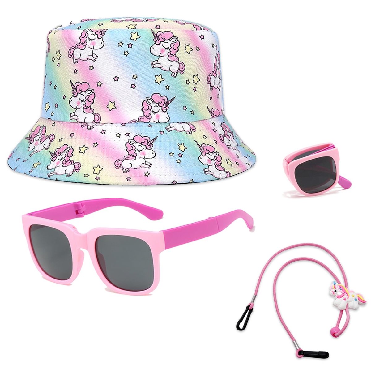 Dailygoods- Zonnebril Kind - Gepolariseerde Zonnebril - Zonnehoed - UV-bescherming 400 - Eenhoornset - Geschikt voor 2-7 jaar - Kindersunglasses