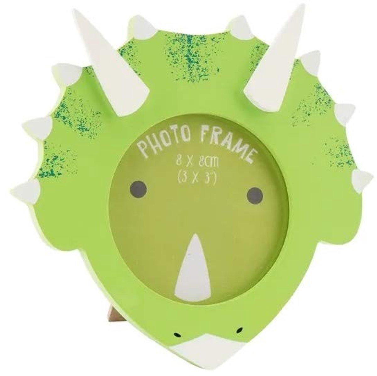 Dailygoods- Fotolijst Houten Triceratops - Baby Fotolijst - Dinosaurus Fotolijst - Home Decor - 3x3 Inch - Perfecte Cadeau - Babyfotolijst