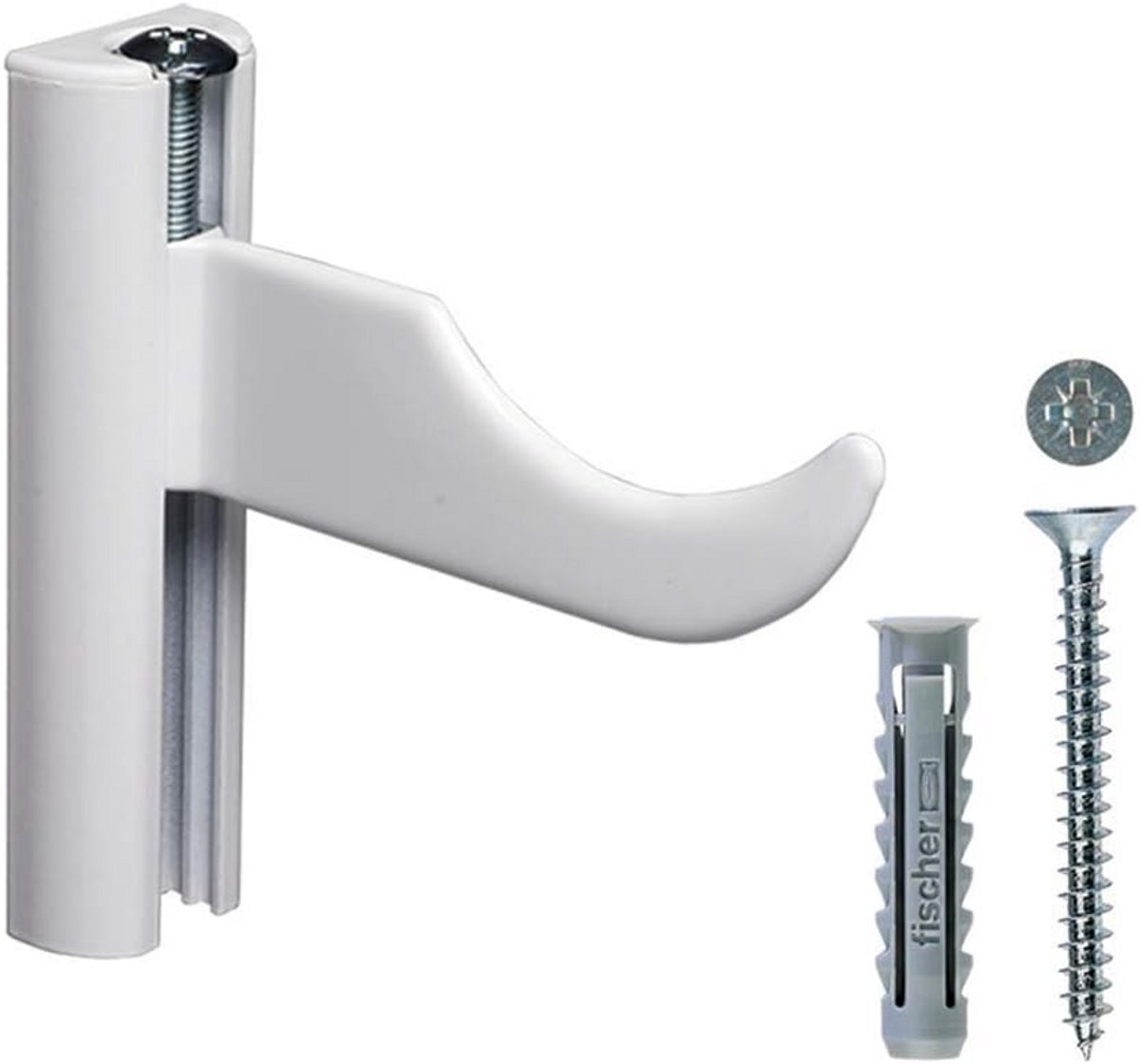 Radiator Haken - Muurbevestiging - Verstelbaar Ophangen - Geluiddempend - 18 x 8 cm - Wit