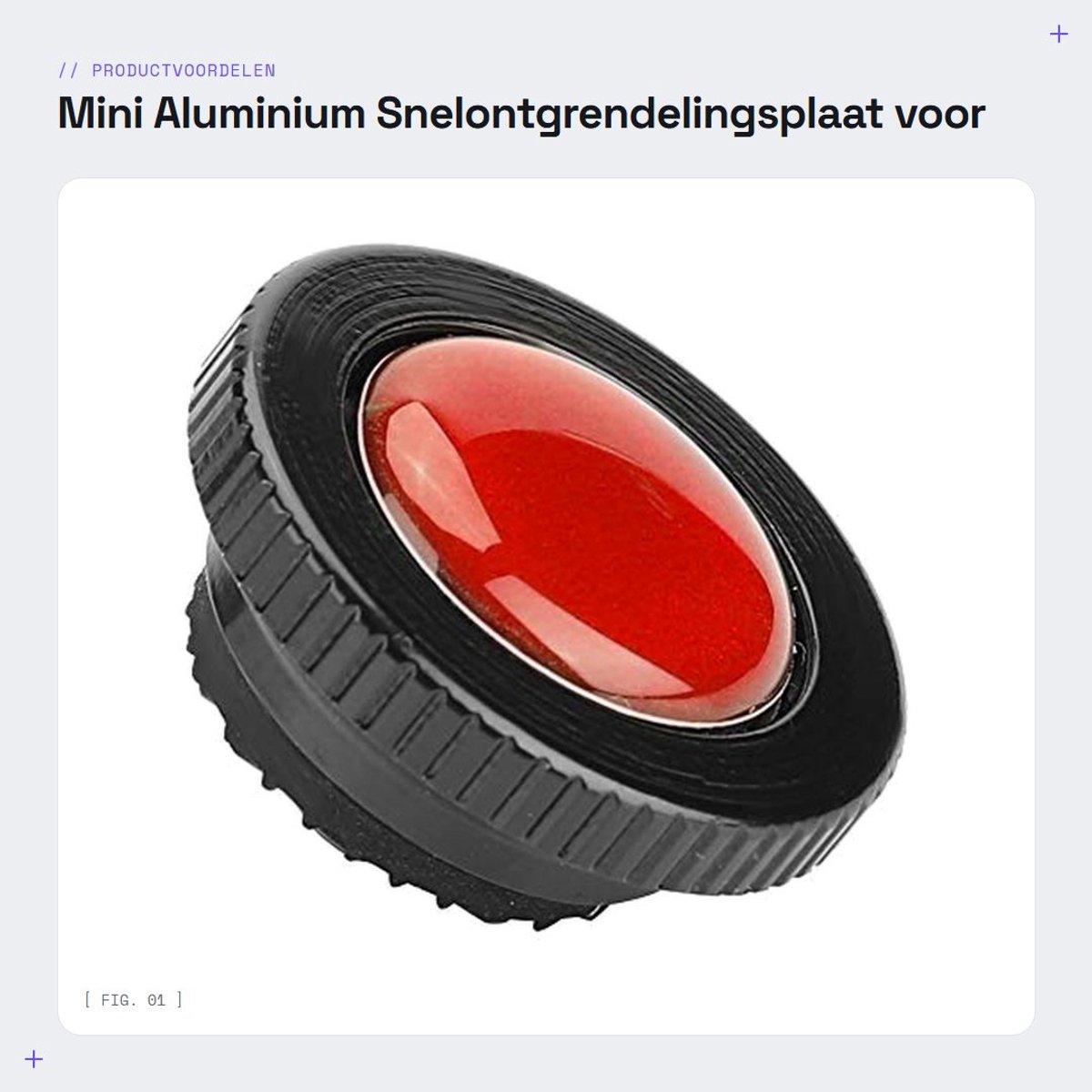 Dailygoods- Snelontgrendelingsplaat - Draagbare Mini-aluminiumlegering - Compact Actiestatief - Antiroest - Lichtgewicht - Hoge sterkte - Camera Plaat