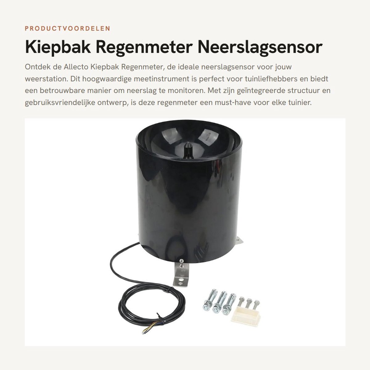 Dailygoods- Neerslagsensor Meting - Kiepbak - Regenmeter - Monitoring Tool - 485 Puls - 4.5~30V - Regensensor