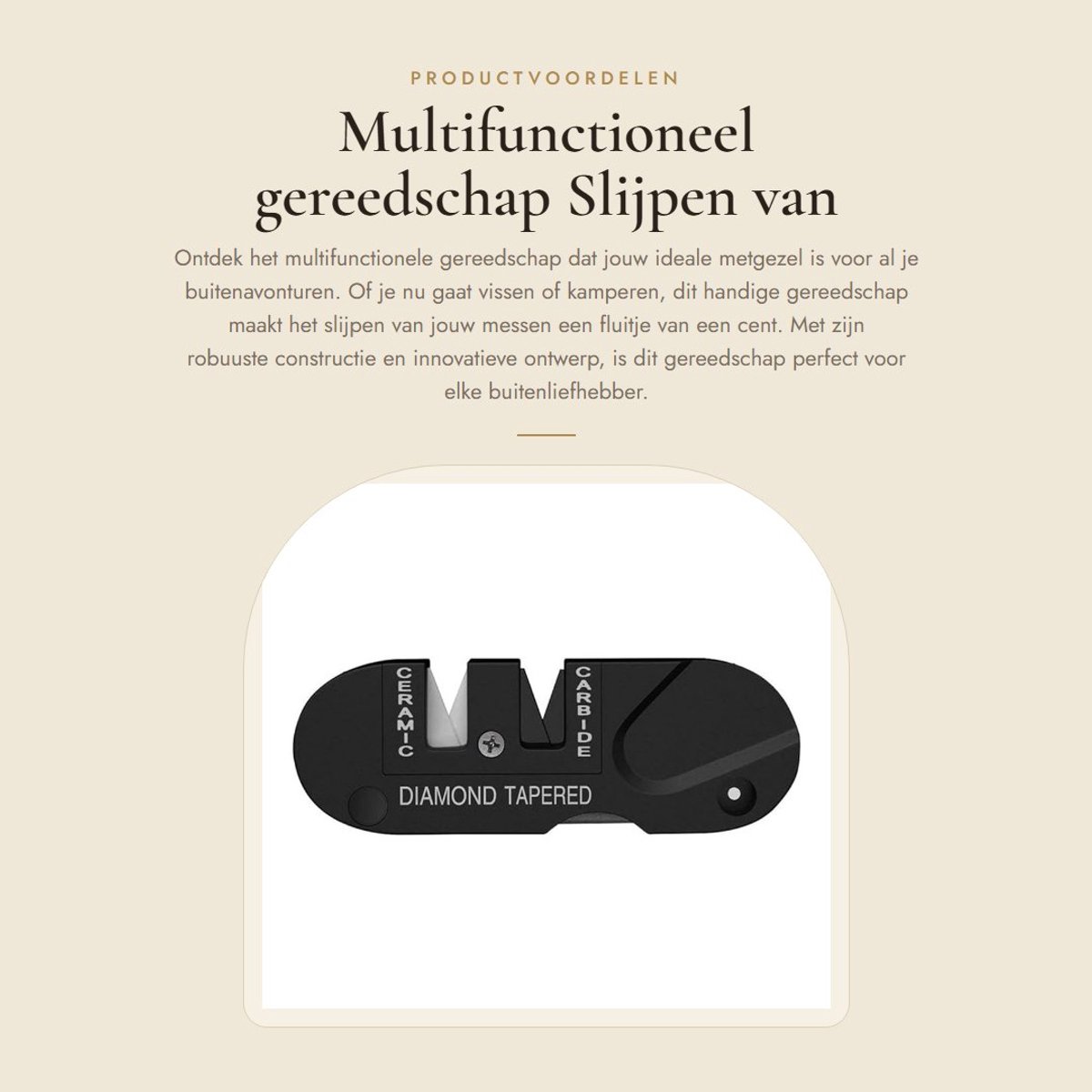 Dailygoods - Multifunctioneel gereedschap - Slijpen van messen - Draagbaar en handig - Zwart - Perfect voor vissen en kamperen - Robuust en lichtgewicht