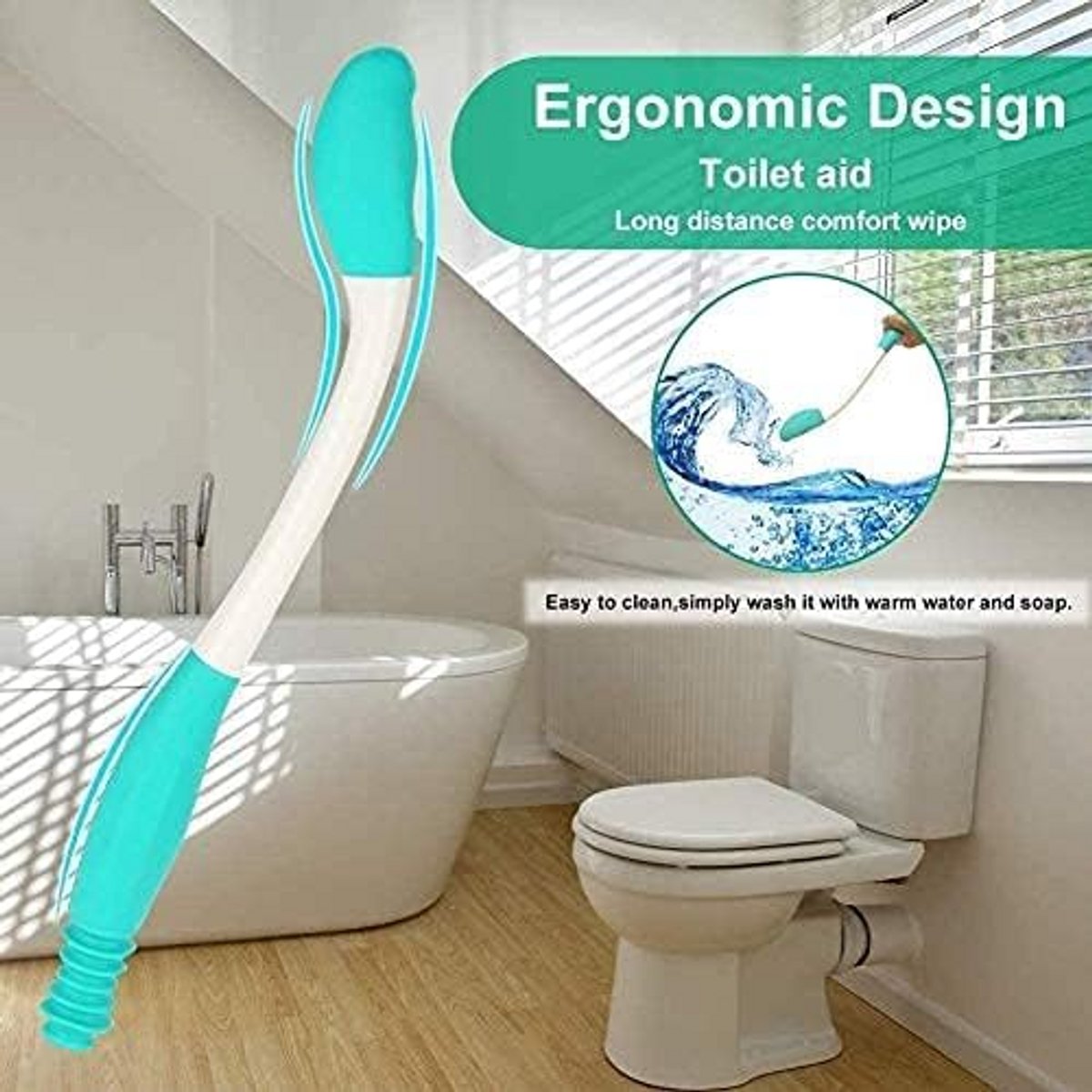 Toilet Hulpmiddel - Wisser Grip - Zelfstandig Afvegen - Ergonomisch Ontwerp - 39 cm Lengte - Groen