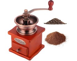 Dailygoods- Handkoffiemolen Vintage Stijl - Houten Handvat - Keramische Slijpkern - Voor 2-3 Kop - Lichtgewicht 403g - Instelbare Maalgraad - Koffiemolen