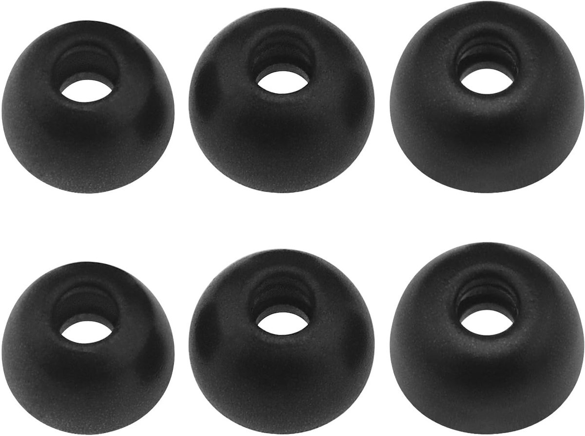 Dailygoods - Memory Foam Oordopjes - Geluidsisolatie - Zwart - Oor Tips - Compatibel met Jabra Elite 75t 65t - 6 Stuks