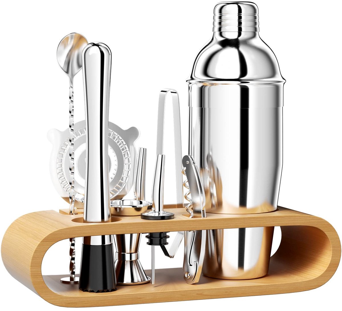Dailygoods - Cocktailset - Professionele baraccessoires - Roestvrijstaal - 10-delig - Mixen, schudden en serveren - Voor cocktail liefhebbers