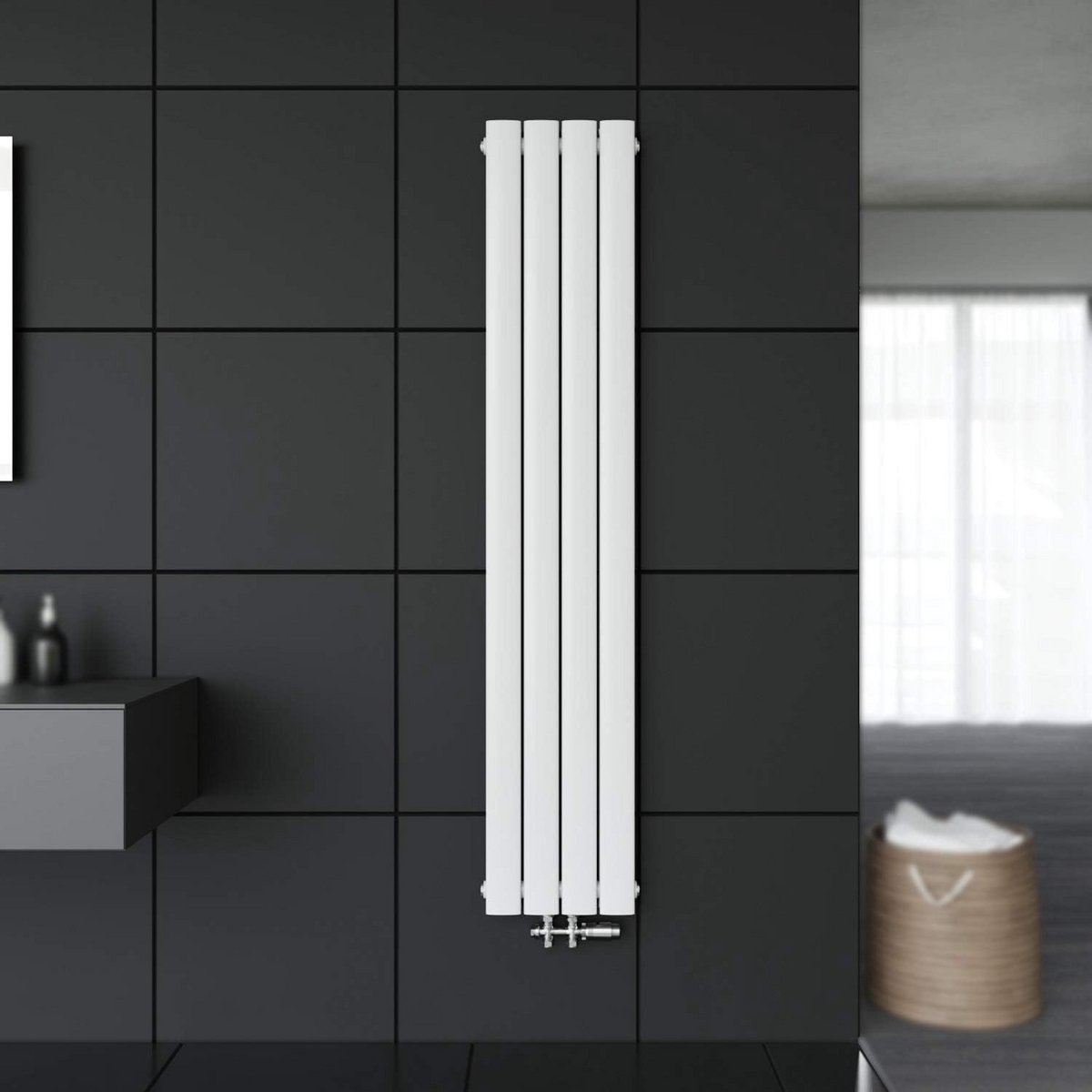 Paneelradiator Verticaal - Verwarmingselement Plat - Woonruimte Verwarmen - Dubbellaags Design - 1600 x 308 mm - Wit