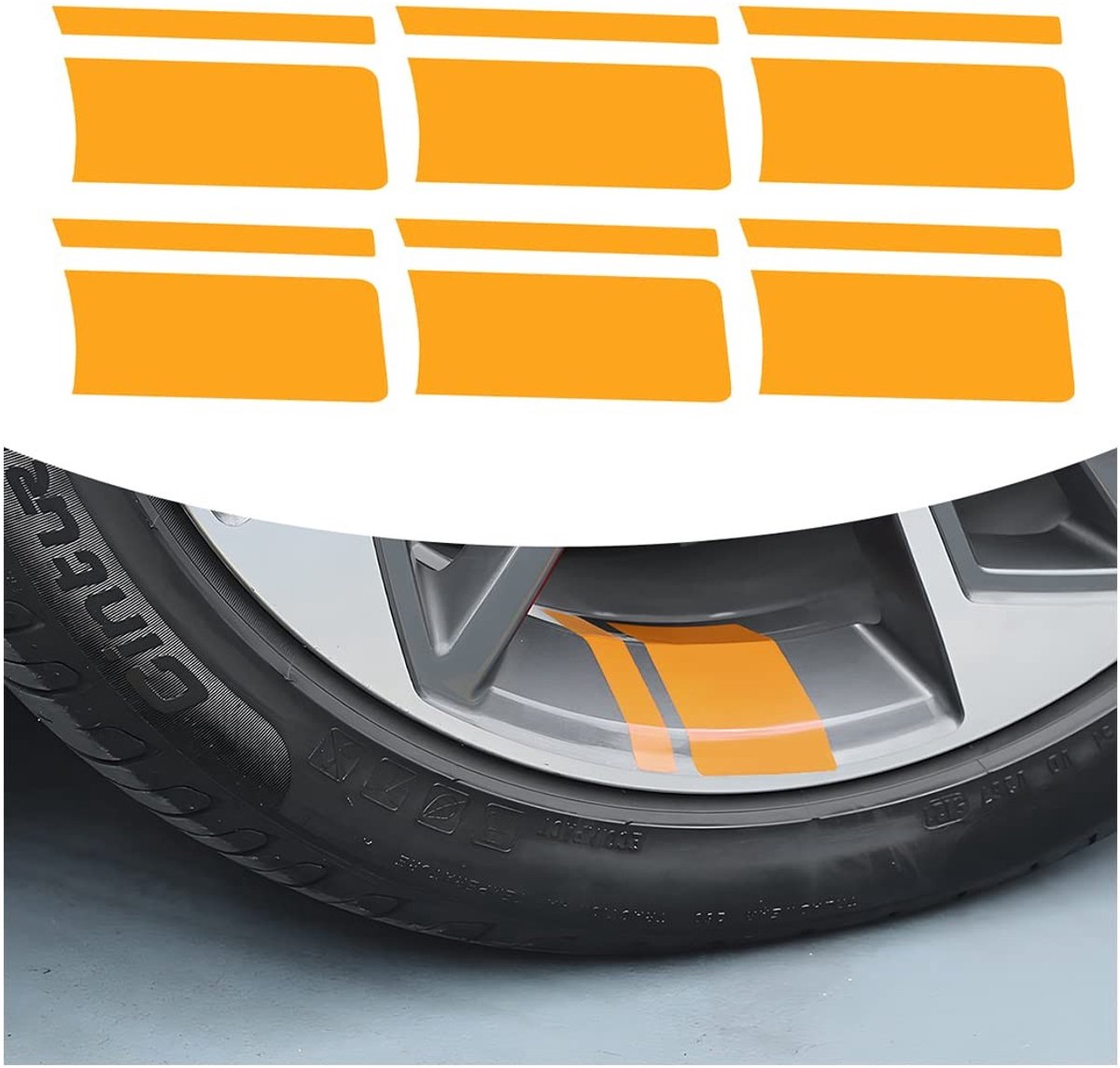 Dailygoods- Reflecterende Stickers - 6 Stuks Zelfklevend - Waterdicht - Geschikt voor Velgen 46-53 cm - Flonkerend Kleurverloop - Eenvoudig aan te brengen - Wielstickers