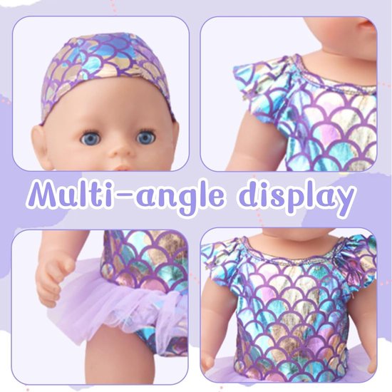 Poppenbadpak set - badpak en badmuts voor meisjespoppen van 40-45 cm van Merkloos — afbeelding 4