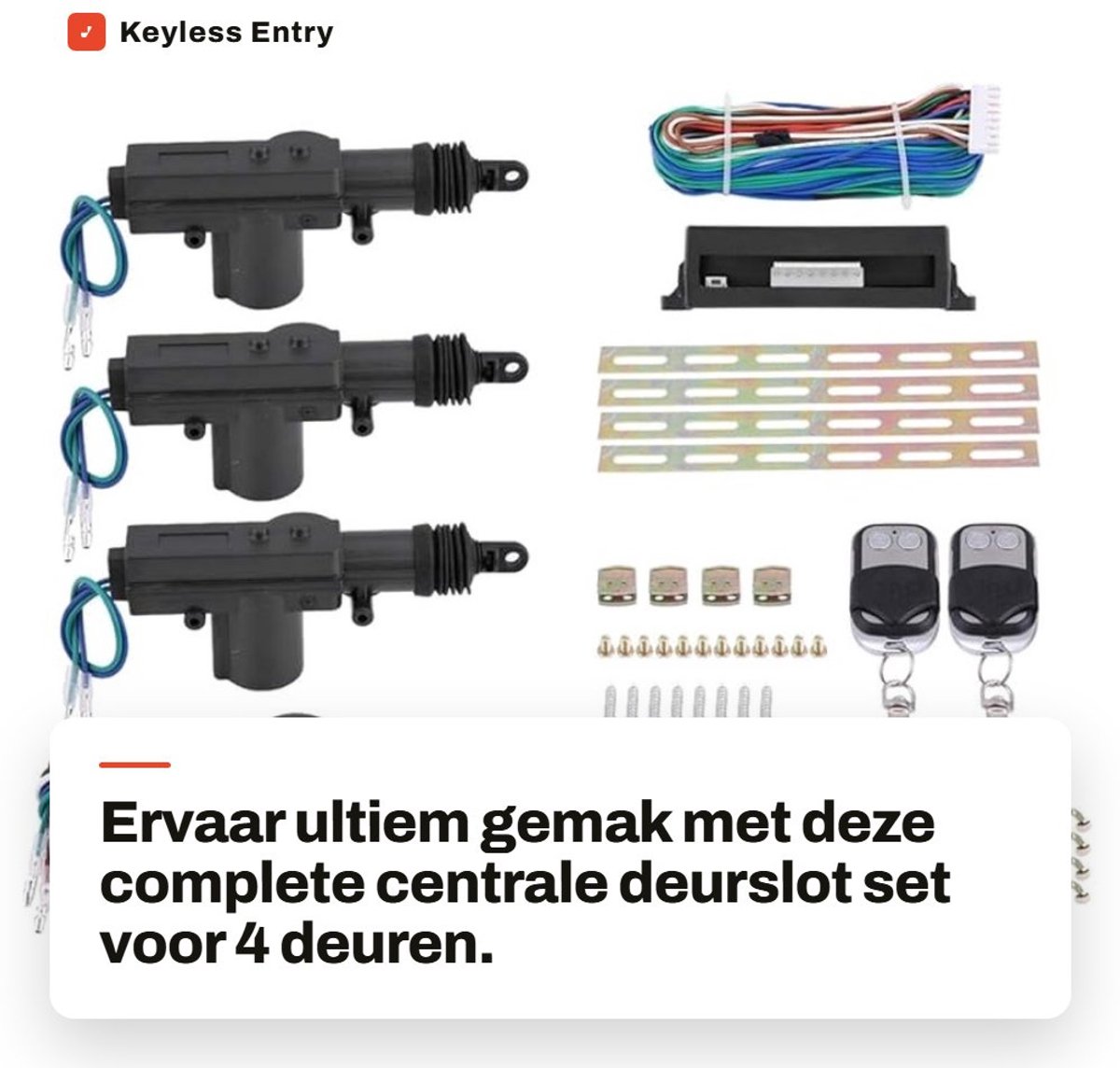 Dailygoods- Centrale Vergrendeling Complete Set - Automatische Sloten - Afstandsbediening - 4 Deuren - Sleutelloze Toegang - Eenvoudige Handgreep - Autoslot