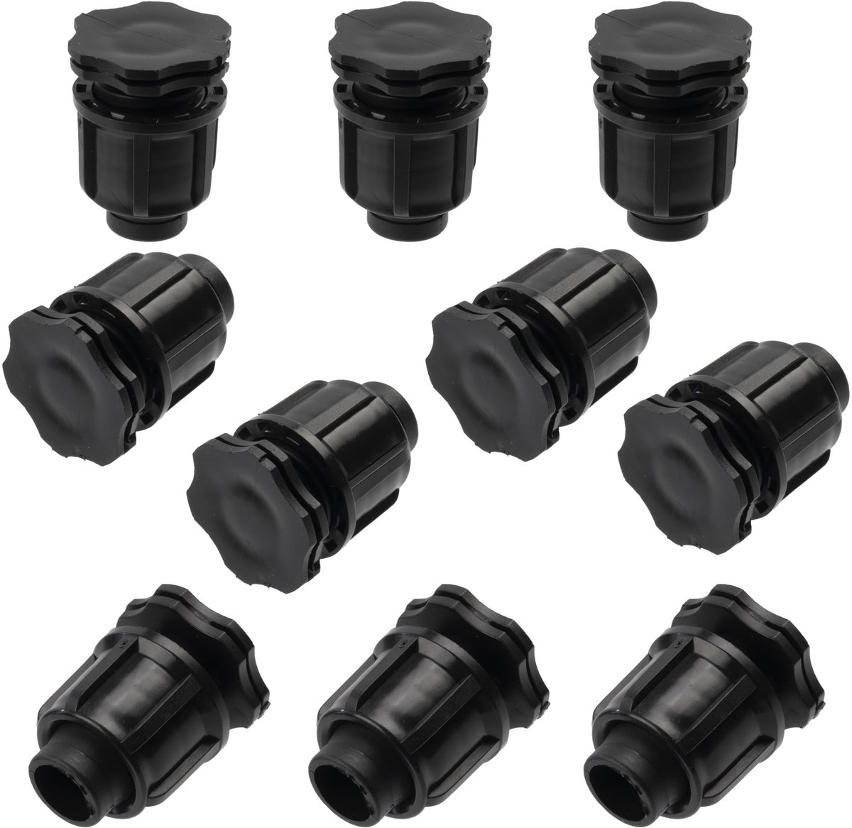 Dailygoods- Blindkap Set van 10 - Tuinslangdoppen - Drip Irrigatiesysteem - 16 mm - Waterbesparend - Duurzaam Kunststof - Sluitkap