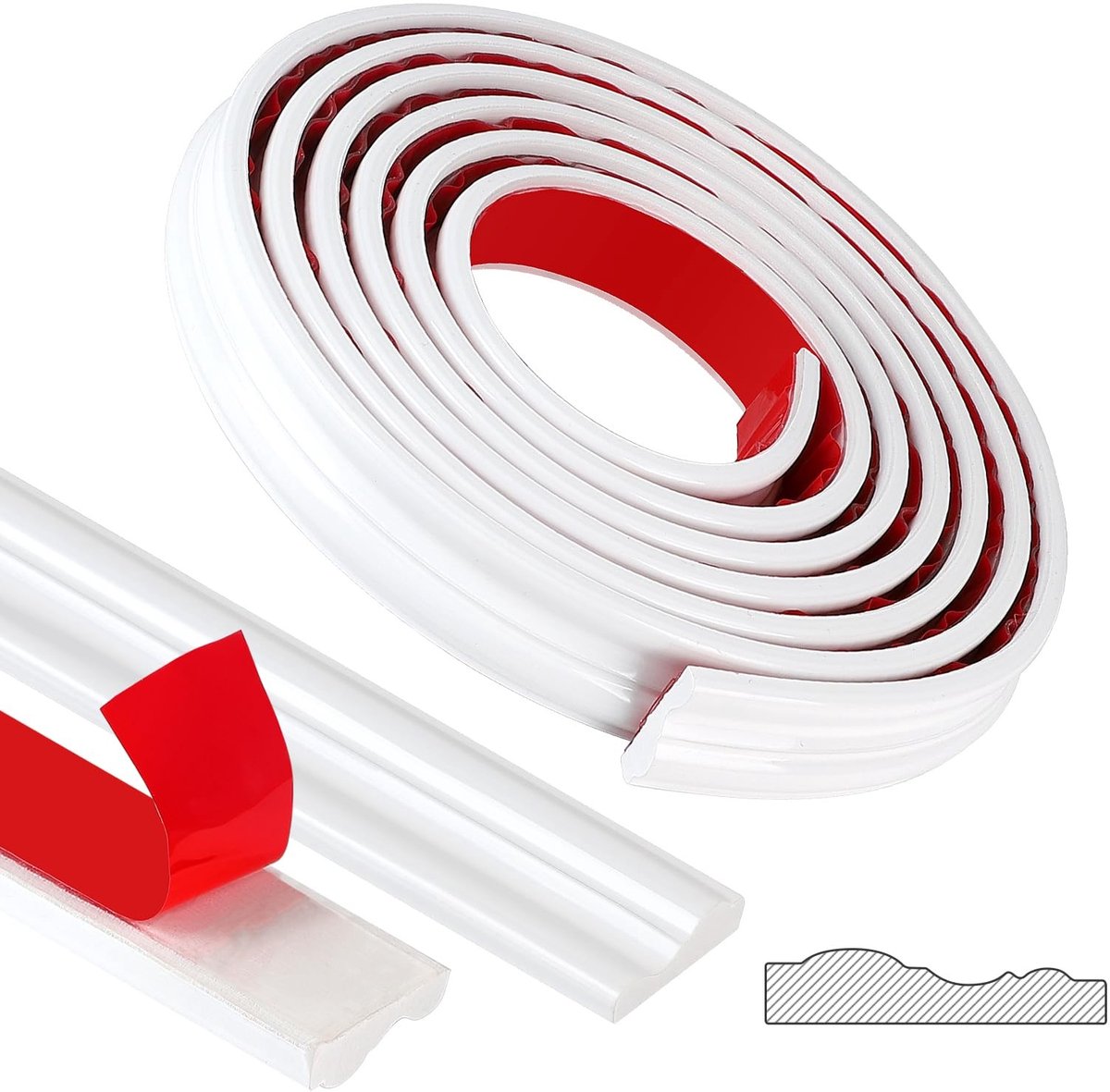 Dailygoods- Wandlijst - Zelfklevende Sierlijst - 32 mm Breed - Geschikt voor Decoratie - Muren/Deuren/Ramen - Eenvoudig te Installeren - Elegant Ontwerp - Decoratielijst