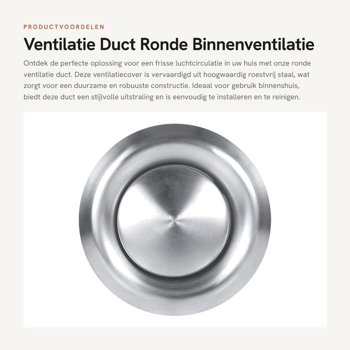 Dailygoods- Ventilatie Rooster - Verstelbare Wand-/Plafondbeugel - Ronde Ventilatieafdekking - Roestvrij Staal - Stil - Eenvoudig te Installeren - Ventilatierooster
