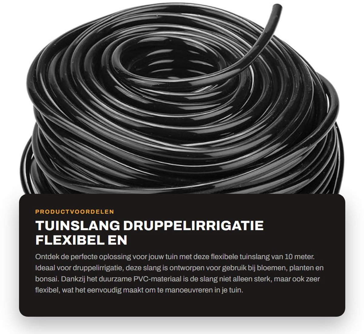 Dailygoods- Tuinslang 10 meter - Flexibele Tuinslang - PVC Tuinslang - Irrigatieslang - Duurzaam Materiaal - Eenvoudig te Installeren