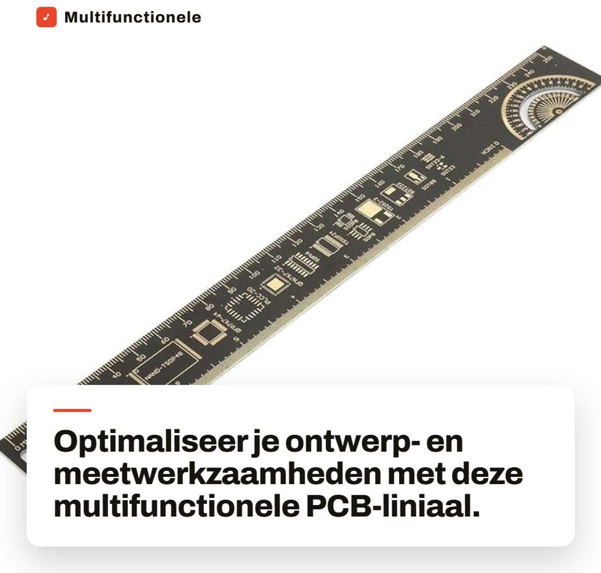 Dailygoods - Multifunctionele PCB-liniaal - Elektronische Ingenieursliniaal 10 inch - 25 cm - Met Relevante Ontwerpinformatie - Duurzaam en Praktisch...