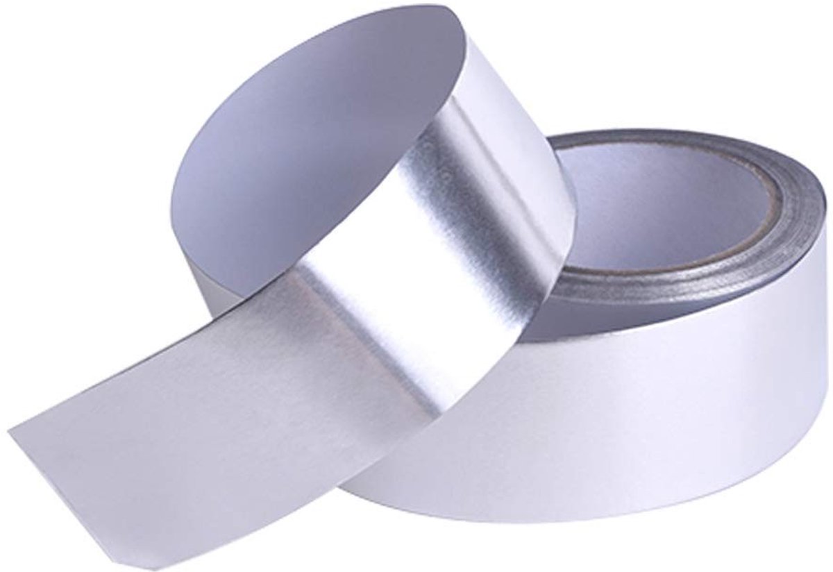Dailygoods - 50M Aluminium Plakband - Geleidende Tape - Voor Reparatie - Zilver - Isolatie Tape - Ideaal voor Buizen en Afdichting