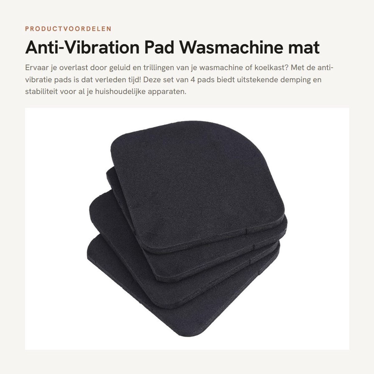 Dailygoods- Anti-vibratiepad set van 4 - Trillingsdempers wasmachine - Trillingsdempers koelkast - Antislipmatten - Schokabsorberend - Hoogwaardig EVA