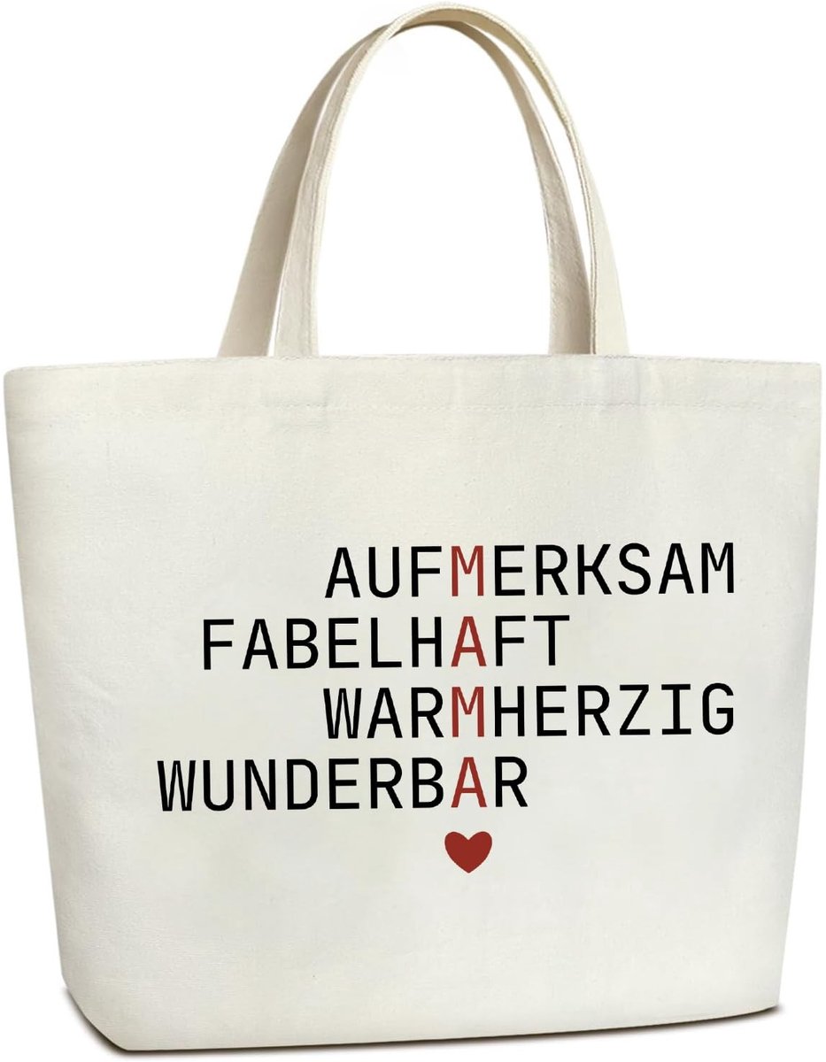 Dailygoods- Tote Bag Groot - Katoenen Shopper - Handtas - Cadeau voor Moeder - Verjaardag - Kerst