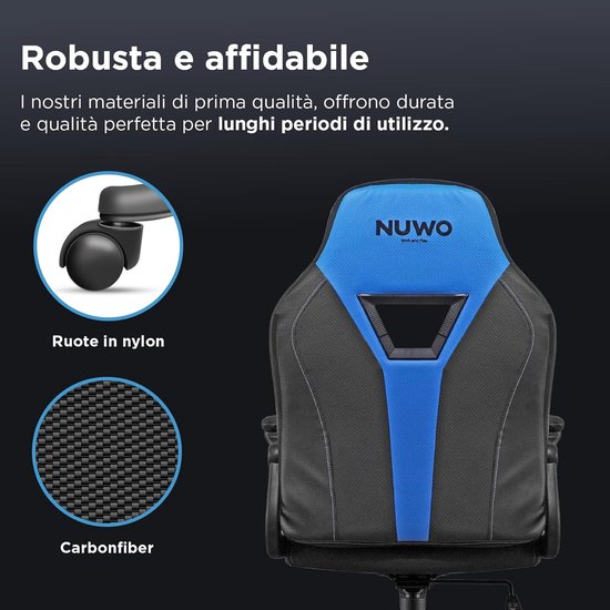 Gaming Stoel - Ergonomische Stoel - Comfortabel Spelen - Goede Rugondersteuning - 150 kg - Blauw — afbeelding 4