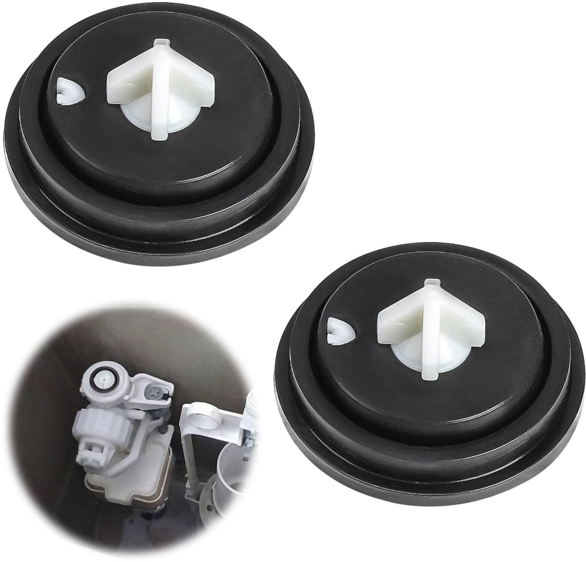 Dailygoods- Membraanvlotterventiel set van 2 - Sluitring - Vervangingsset - Hoogwaardig rubber - Duurzaam - Ideaal voor tanks - Toiletventiel