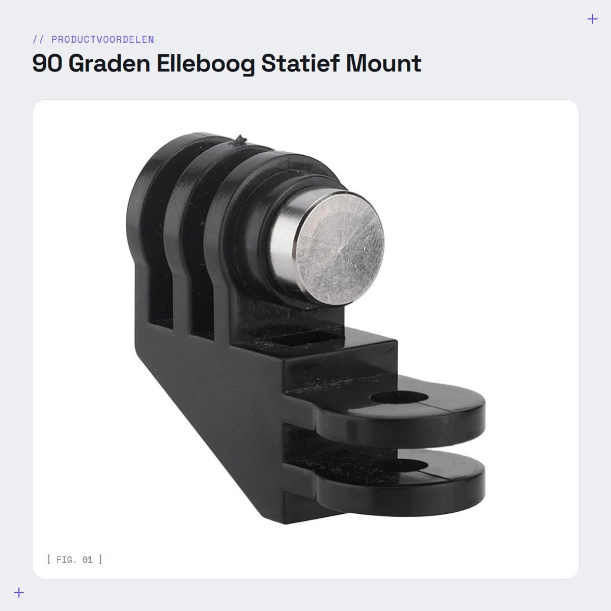 Dailygoods - 90 Graden Elleboog Statief Mount - Verstelbare Adapter - Ideaal voor Actie Camera's - Compact en Lichtgewicht - Voor Diverse Opnamemogeli...
