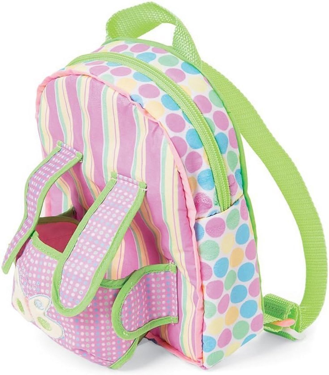 Poppen drager tas - Poppen rugzak - Poppen verzorgen - Verstelbare riemen - 30 cm poppen - Meerkleurig