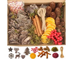 Adventskrans Decoratie - Kerst Knutselset - Zelf Krans Maken - Duurzame Materialen - 129 Stuks - Multicolor