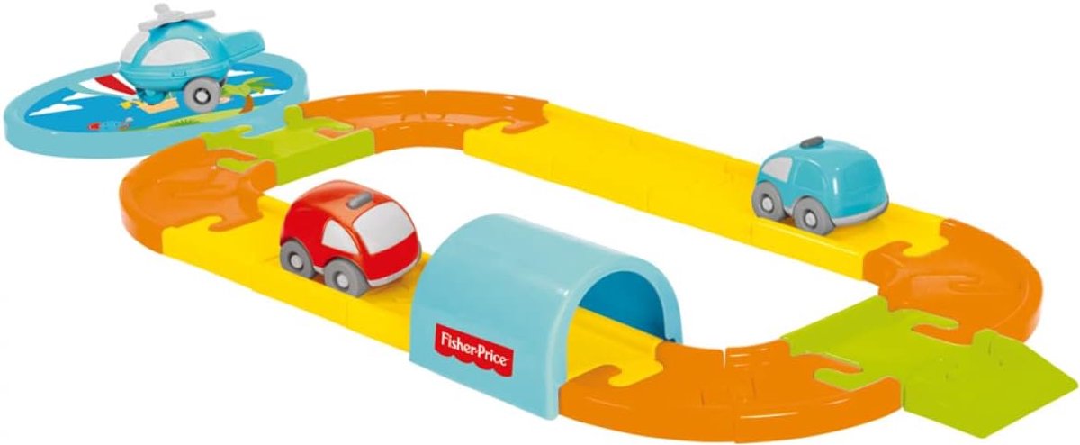 Racebaan met voertuigen - Speelgoedbaan - Urenlang speelplezier - Vrolijke kleuren - 24 onderdelen - Assortiment