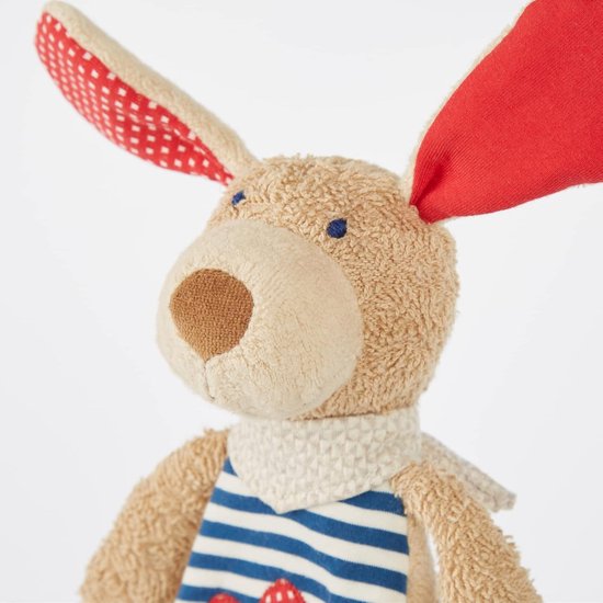 Knuffeldoek Hond - Knuffel - Baby Troosten - Zachte biologische stof - 28 cm - Blauw Wit — afbeelding 2