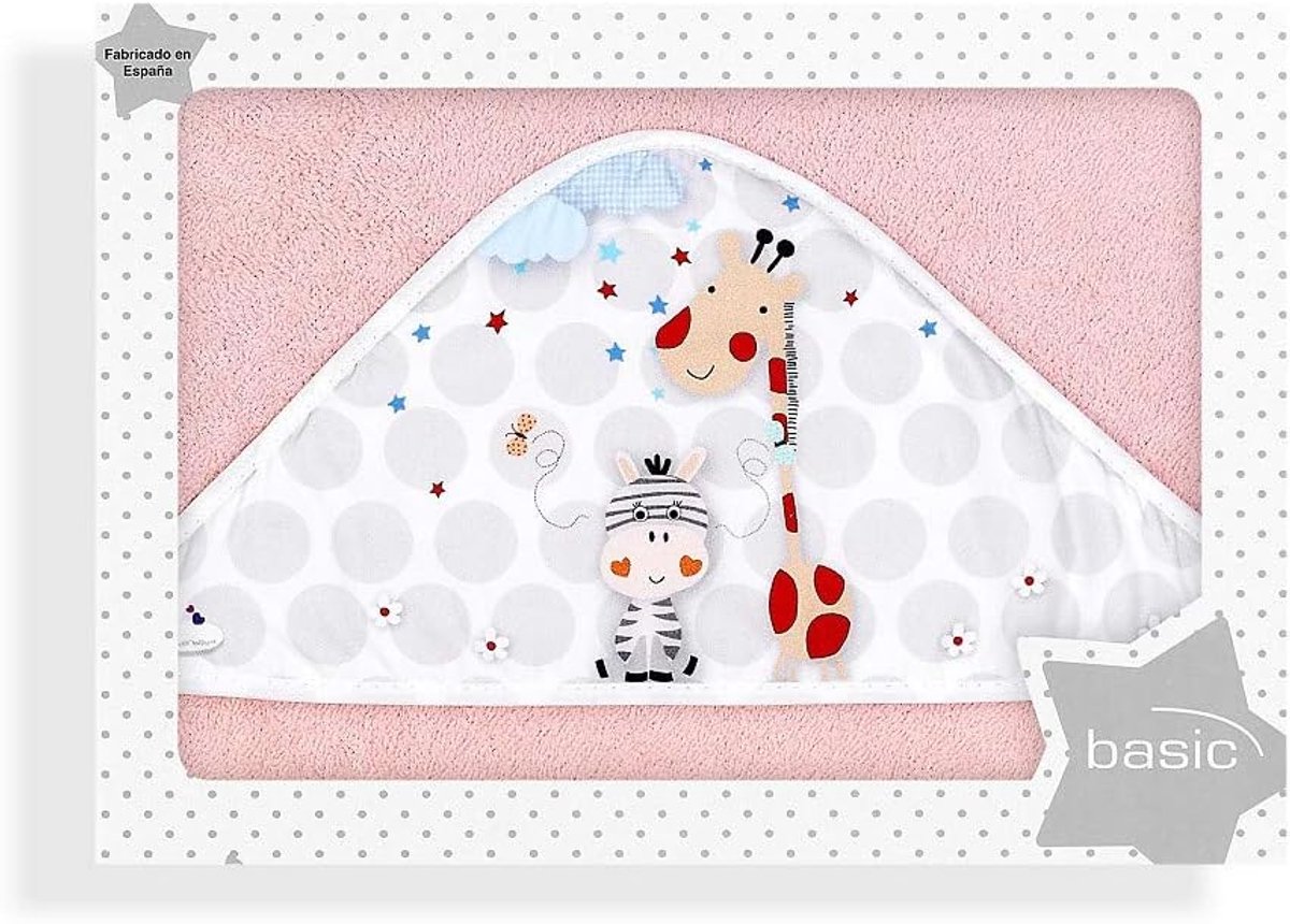 Badhanddoek met capuchon - Baby badjas - Baby badderen - Zachte badstof - 100 x 100 cm - Roze