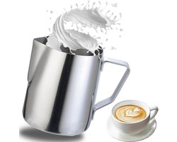 Melkopschuimkan - Melkkannetje RVS - Latte Art Maken - Met Maatstrepen - 600 ml - Zilver