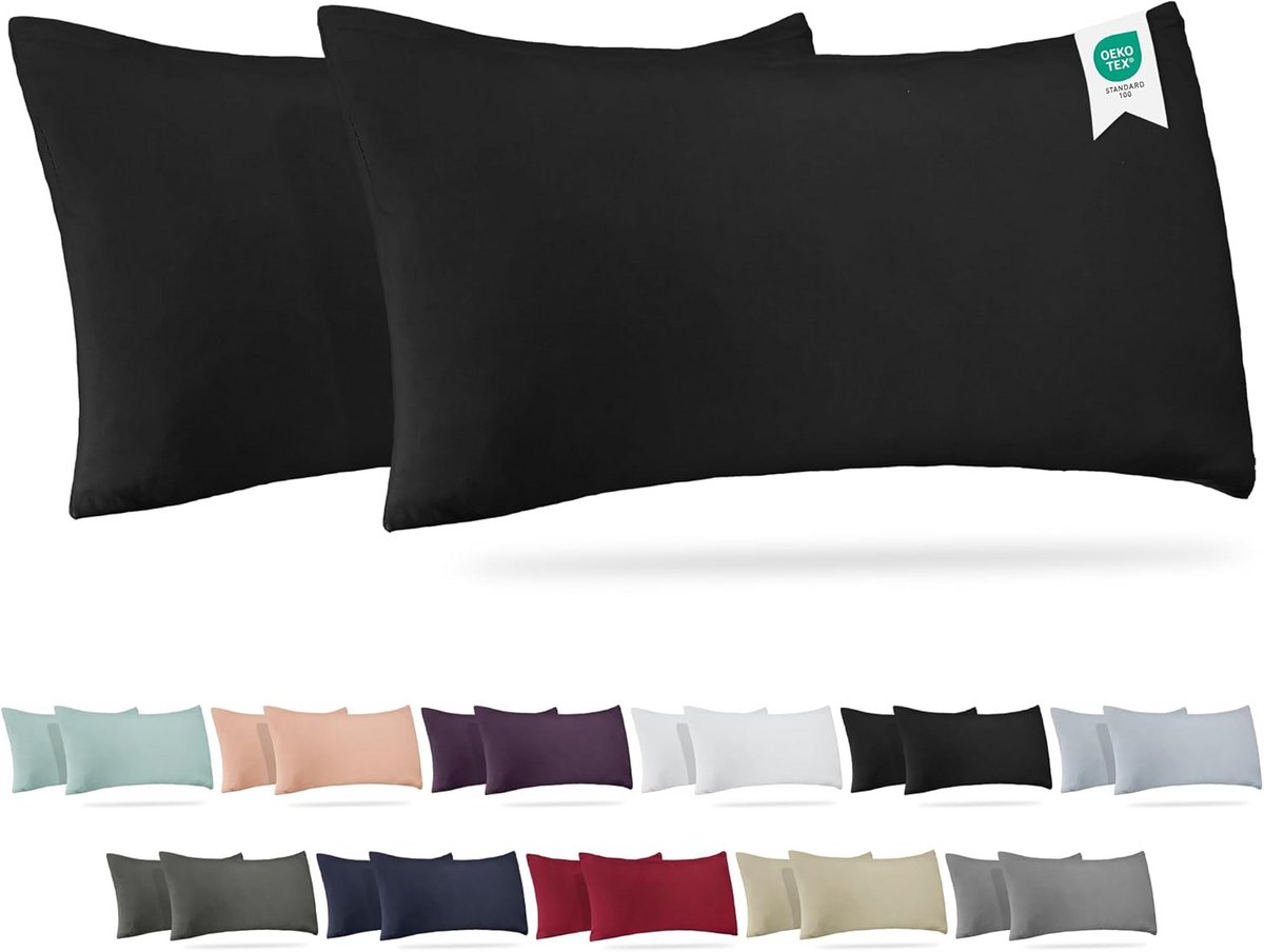 Kussensloop Set - Pillowcase Katoen - Slaapcomfort Verbeteren - Huidvriendelijk Jersey - 4