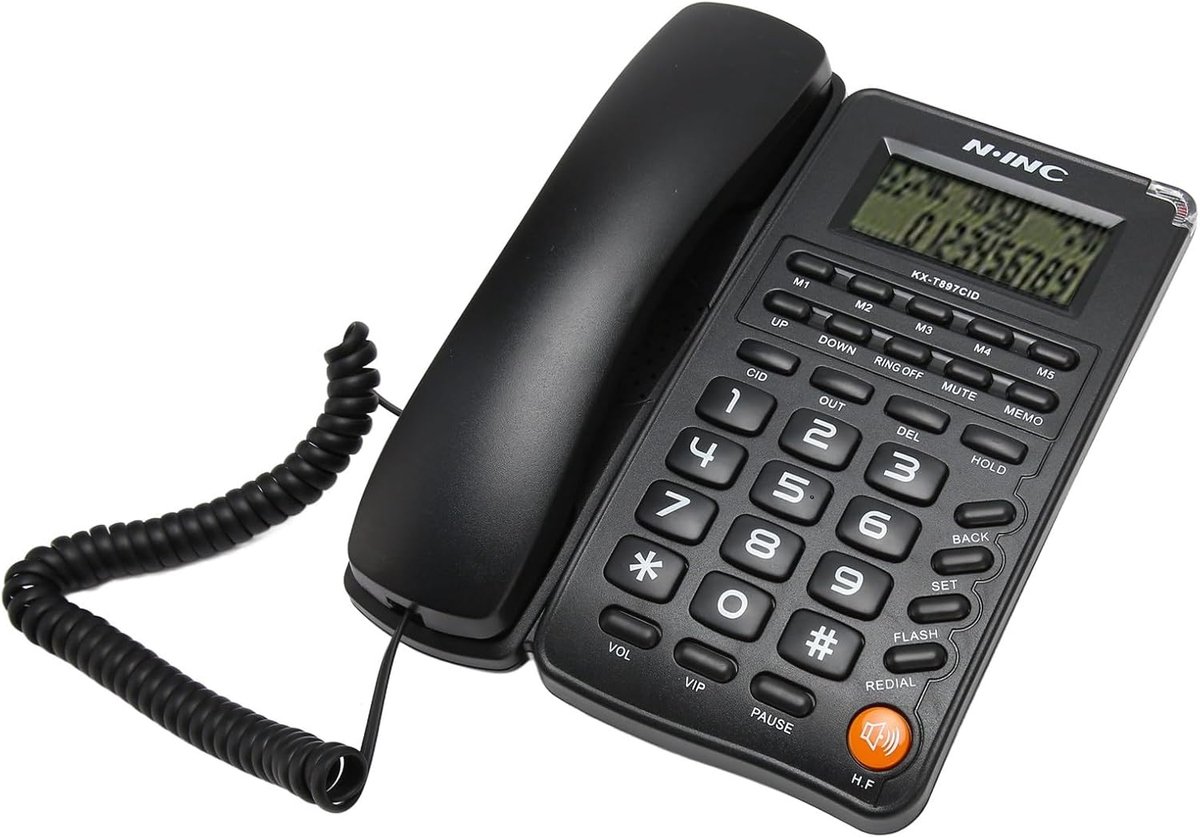 Vaste Telefoon - Grote Knop Telefoon - Thuis Gebruik - Energiebesparend - HD Scherm - Zwart