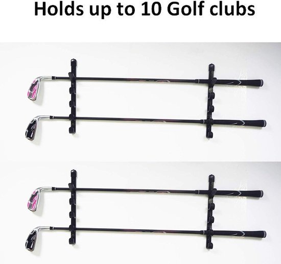 Horizontale Golfclub Wandrek voor 10 Drivers, Putters en IJzers - Ruimtebesparende Opslag en Display van Merkloos — afbeelding 4