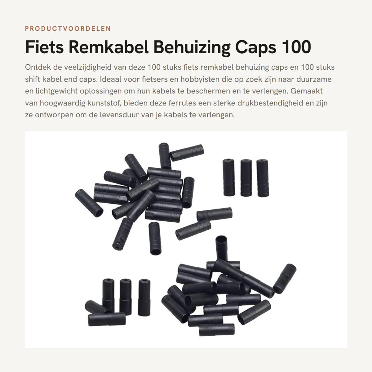 Dailygoods- Ferrule 100 Stuks - Remkabel Behuizing - Schakelkabel Behuizing - Kunststof - Lichtgewicht - Duurzaam - Voorkomt Rafelen - Kabelkap