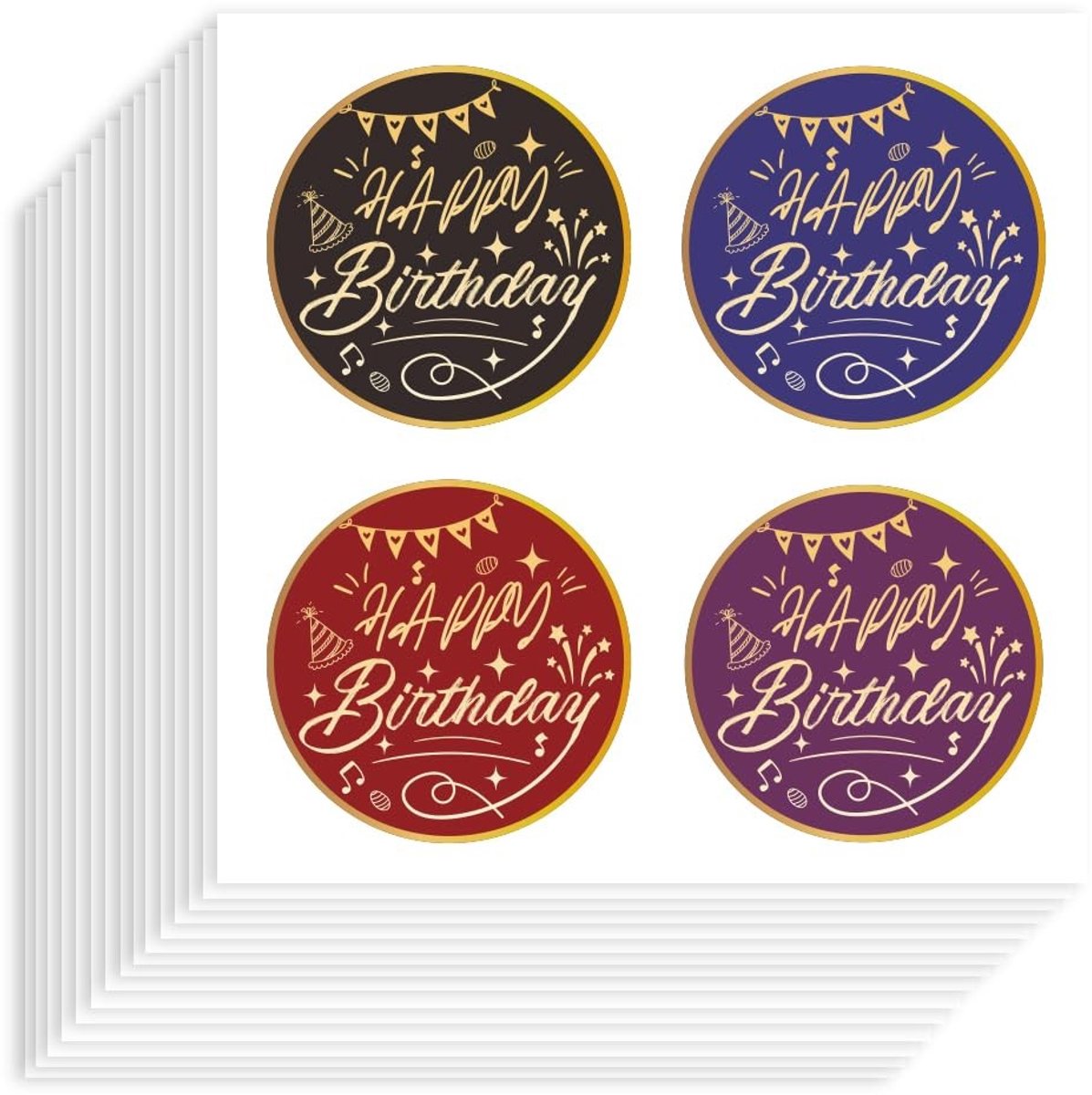 Dailygoods- Verjaardagsstickers 80 Stuks - Zelfklevende Decoratieve Stickers - Waterdichte Planner - Plakboek/Kalender - Feestdecoratie - Gemengde Kleuren - Happy Birthday Design - Feeststickers