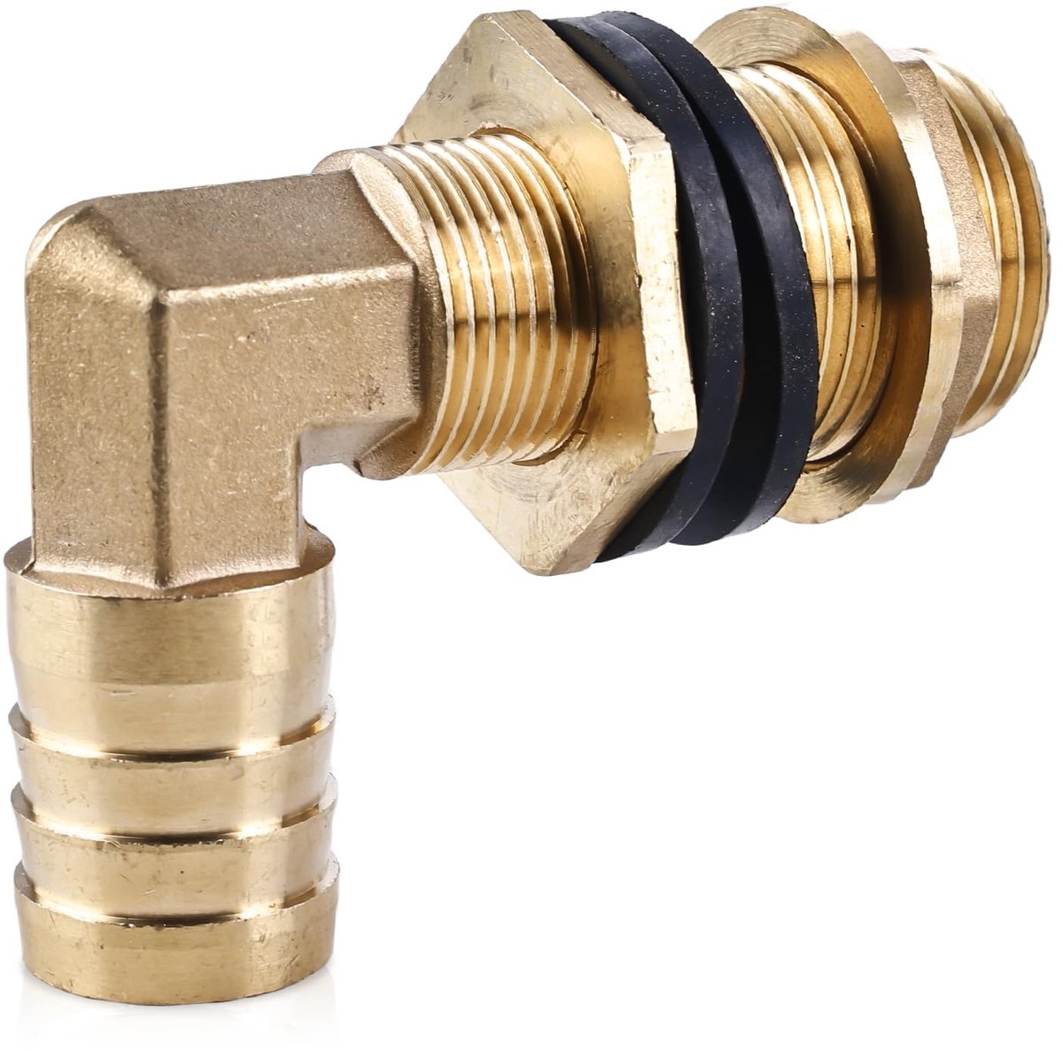 Dailygoods- Regenwaterafvoer Met 3/4 Inch IG - Tankdoorvoer - Tankbeugel - Regenvat Aansluiting - Slanguitgang 25 mm - 2 Hoge Kwaliteit Seals - Regenwatertank