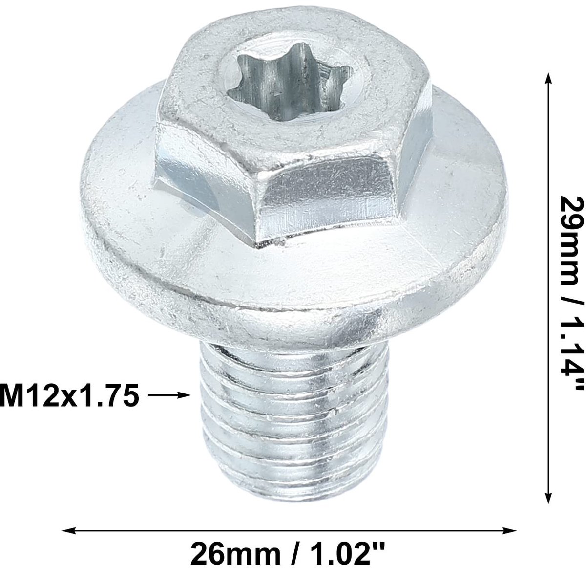 Dailygoods- Afvoerplug Zilverkleurig - Olie Afvoerplug - M12x1.75 - Staal - Eenvoudige installatie - Goede afdichtingsprestaties - Olieplug