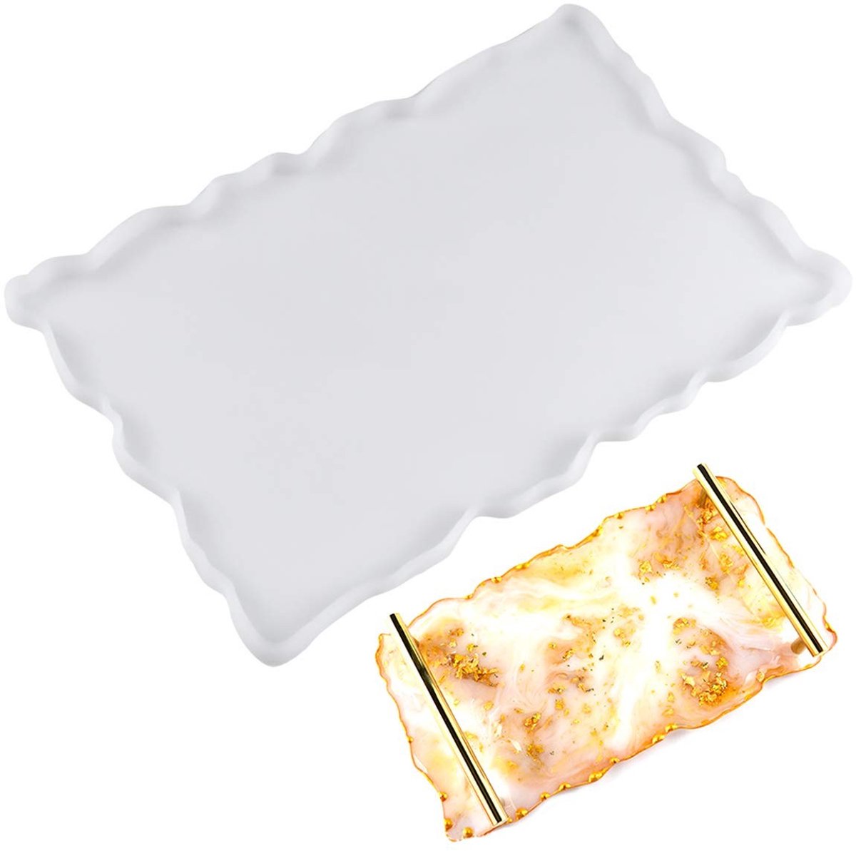 Dailygoods- Bakvorm Siliconen 30x19 cm - Rechthoekige Mal - Onderzetters - Kunsttrays - Decoratie - Voor Epoxykunst