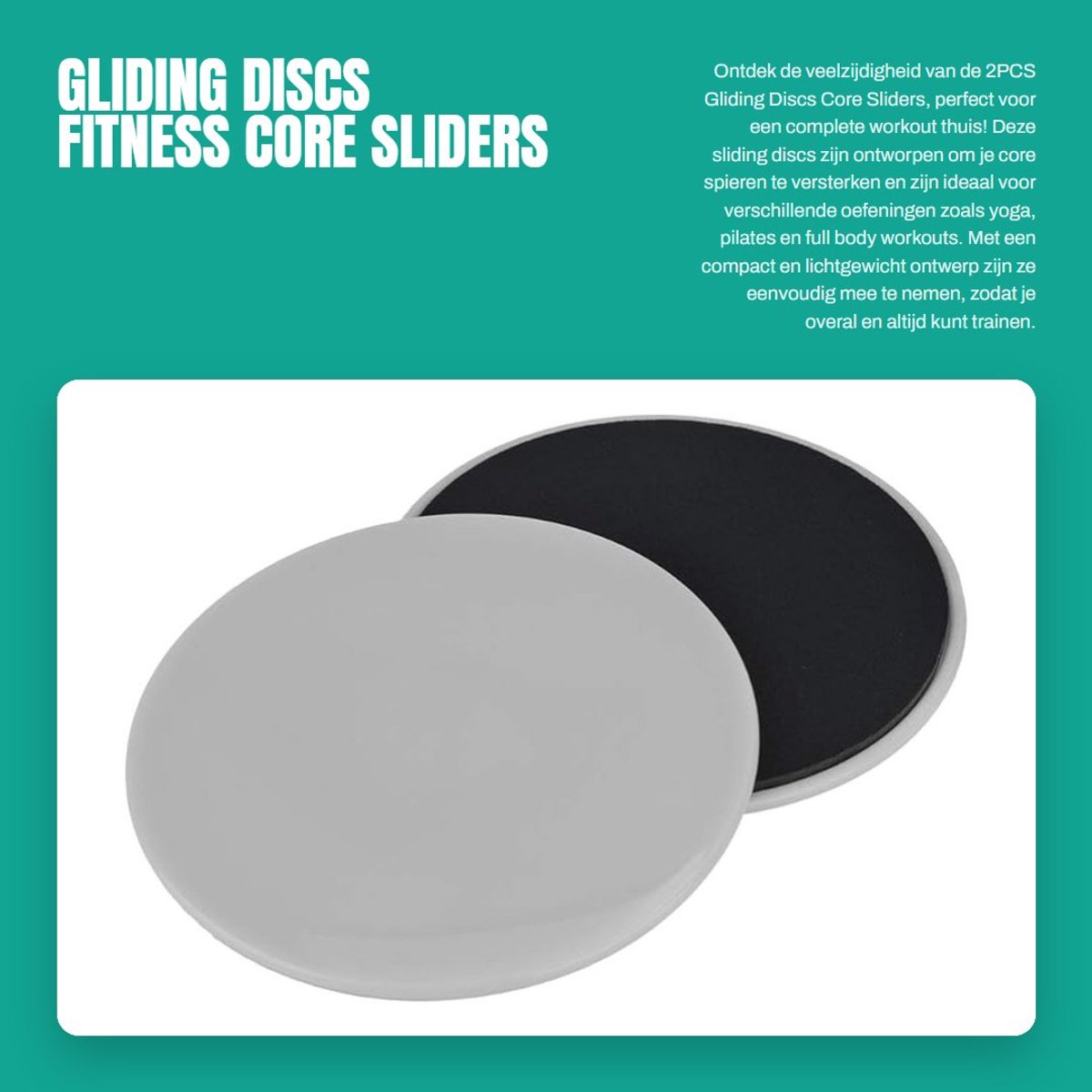 Dailygoods- Core Slider - 2 Stuks - ABS Materiaal - Lichtgewicht - Geschikt voor Thuisgym - Full Body Workout - Gliding Discs