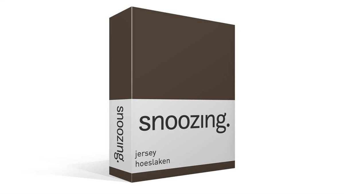 Snoozing Jersey - Hoeslaken - 100% gebreide katoen - 120x200 cm - Bruin
