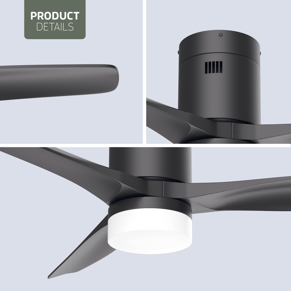 Varin® Smart Ventilator met LED verlichting - Zwart - Tuya Wifi - LED 18W CCT - Lange bladen - Ø 132cm - 6 snelheden - Super stil 20dB - Met afstandsbediening en gratis app - Ventilatorkachel - Ventilatoren plafond - Verkoeling en verwarming — afbeelding 8