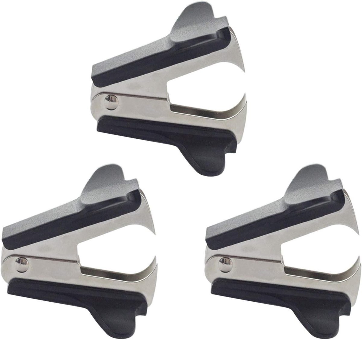 Nietverwijderaar Set - Ontnieter Tool - Papier Verwerken - Scheurvrij Verwijderen - 3 Stuks - Zwart en Zilver